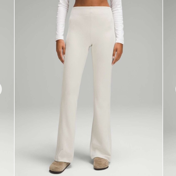 LULULEMON Brushed Softstreme Ribbed Zip Flared Pants 32.5" Inseam - Picture 1 of 13